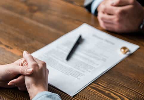 wedding rings over documents